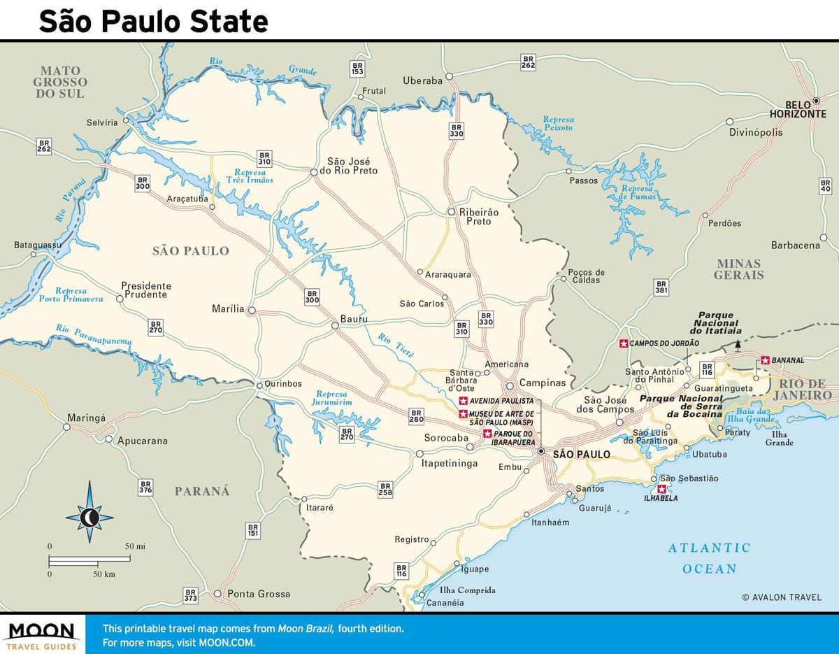 Sao Paulo štátu mapu