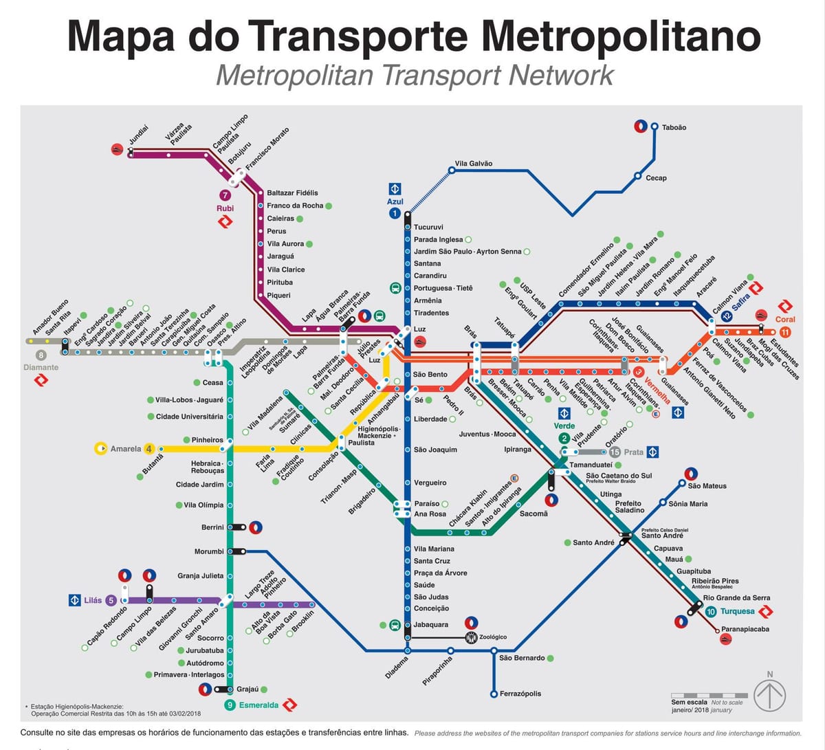 Sao Paulo dopravy mapu