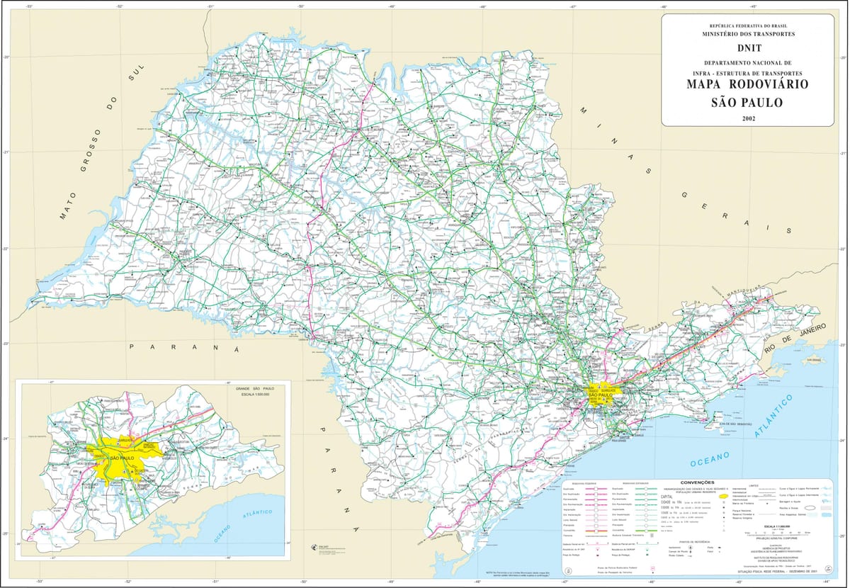 Sao Paulo mapa regiónu