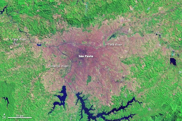 Sao Paulo topografických máp