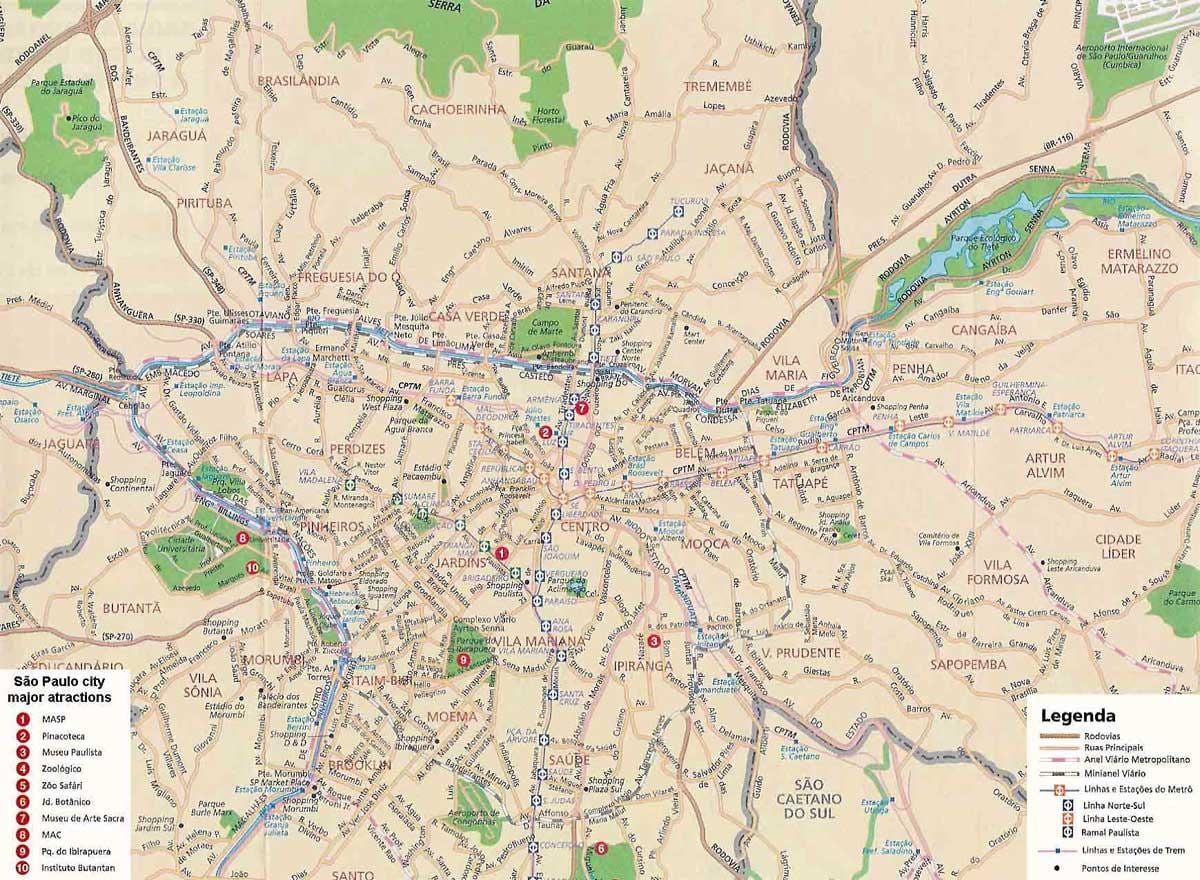 Sao Paulo záhrada mapu